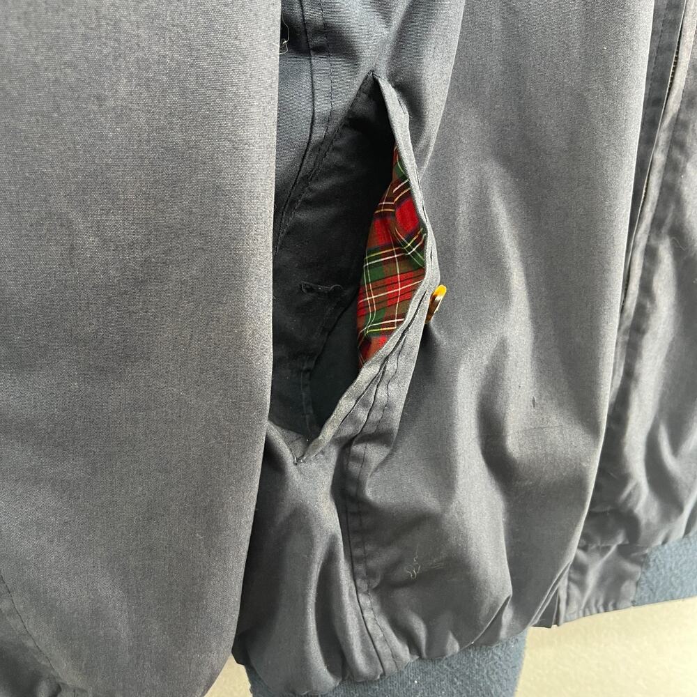 ORVIS Jacket Mens XL Harrington Bomber Tartan Plaid Lined Full Zip Blue VTG - Picture 6 of 12